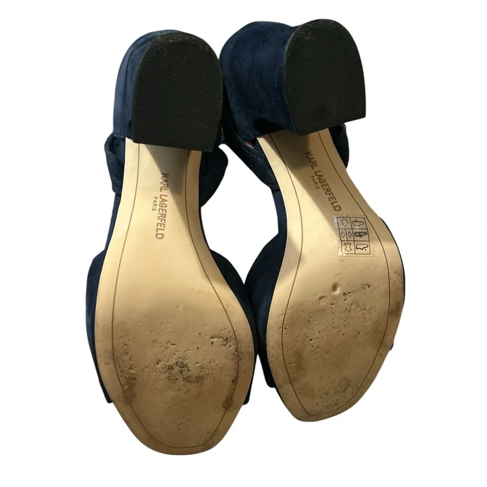 Karl Lagerfeld Navy Block Heels | 9.5 - Picture 3 of 5